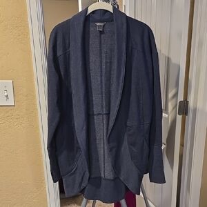 Cozy Blue Open Front Cardigan